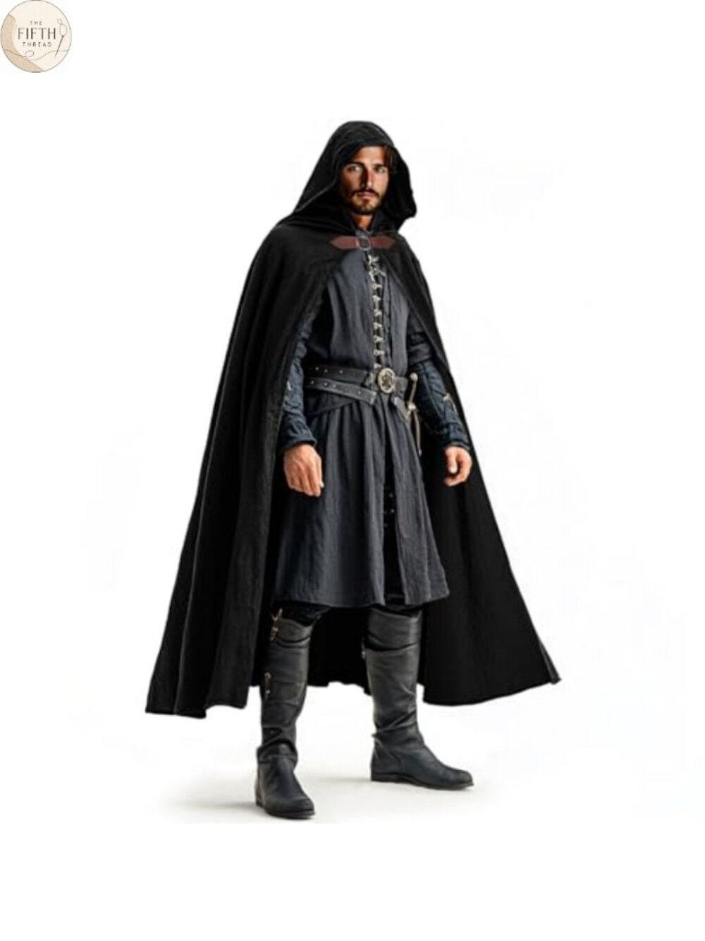 Renaissance Cotton Hooded Cloak Medieval Cape Costume Unisex